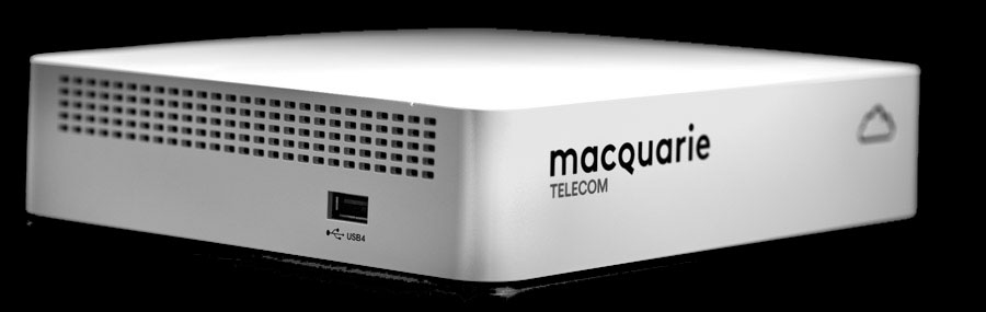 Macquarie Telecom SD-WAN Edge Box - all in one box you can roll out yourself. Unpack, plug in, and it's live.